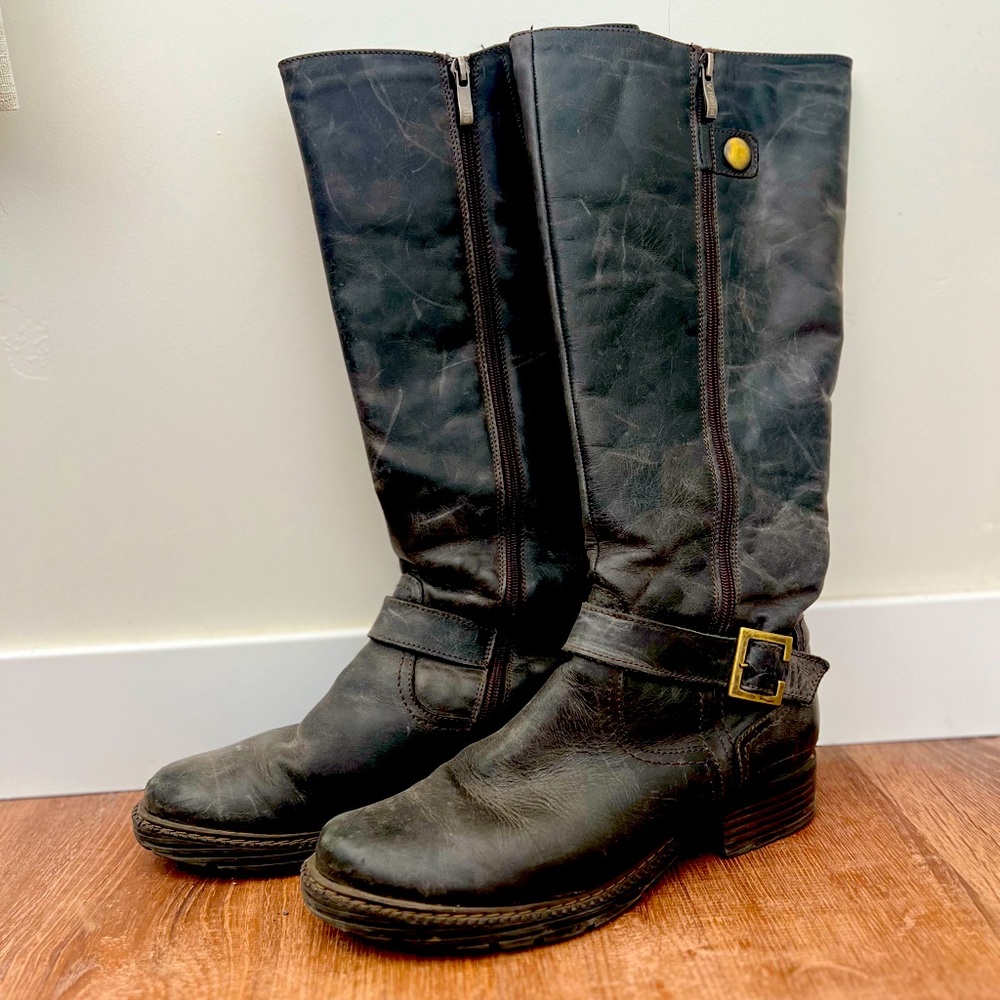 V-Italia lined leather riding boots - size 9 (40 EU)